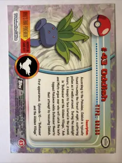 ODDISH #43 Pokemon Card TCG Topps TV Animation - Image 2