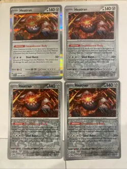 4x Pokemon Heatran 123/167 Twilight Masquerade Rare Reverse & Holo NM Playset - Image 1