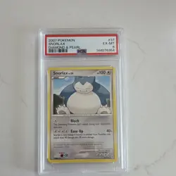 Pokemon Snorlax Diamond & Pearl Rare Regular PSA 6 37/130 English 2007 - Image 1