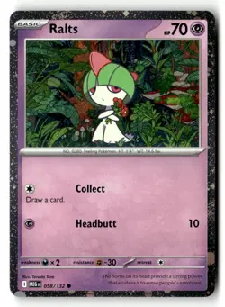 Ralts 058/132 Common Mega Evolution Pokemon Cosmo Holo - Image 1