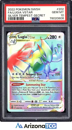 Pokemon 2022 Lugia VSTAR 202/195 Full Art SR Silver Tempest GEM MINT PSA 10 - Image 1