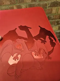 Pokemon Charizard Ultra Pro Embossed 9 Pocket Trading Card Zip Binder Red Used - Image 3