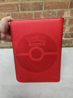 Pokemon Charizard Ultra Pro Embossed 9 Pocket Trading Card Zip Binder Red Used - Image 4