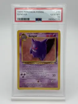 1999 POKEMON FOSSIL #20 GENGAR PSA 10 - Image 1