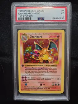 Pokemon 1st Edition Charizard 4/102 Base Set Holo PSA 3 - Image 2
