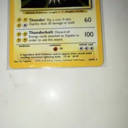 Wizards of the Coast Zapdos 16/102 Base Set Holo Rare 1999 English 90 HP - Image 4