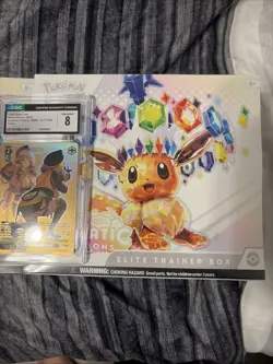 2 Pokemon Prismatic Evolutions Elite Trainer Box ETB Sealed w/ CGC 8 Anis Promo - Image 4