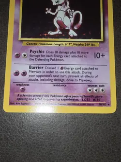 Pokemon TCG Mewtwo Base Set 10/102 Holo 1999-2000 Wizards Base Set Copyright... - Image 3
