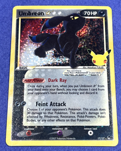 2007 Pokemon Umbreon Holo Rare 17/17 POP Series 5 70 HP English Full Art - Image 1