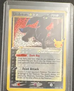 Nintendo Umbreon Star 17/17 Holo 2007 English 70 HP Feint Attack Pokemon Card - Image 1