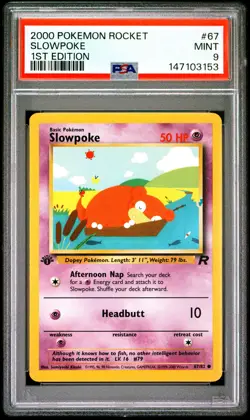 PSA 9 - 2000 1st Edition Pokemon Rocket - Slowpoke - #67 - Image 1