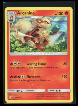 Arcanine 22/149 Pokemon TCG 2017 Rare Holo Sun & Moon Near Mint - Image 1