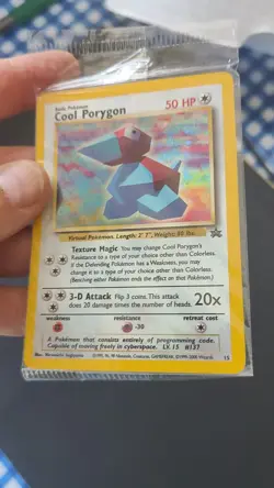 SEALED Cool Porygon #15, Holo Black Star Promo, WOTC Vintage Pokemon TCG - Image 2