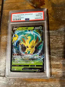 Pokemon 2021 Eevee Heroes LEAFEON V Japanese #002 PSA 10 Gem Mint RARE 2 - Image 1