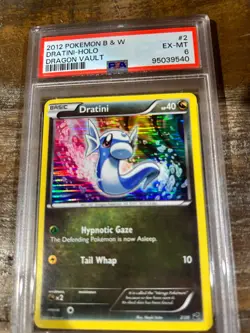POKEMON 2012 Dragon Vault B & W DRATINI Holo #2 PSA 6 RARE - Image 1
