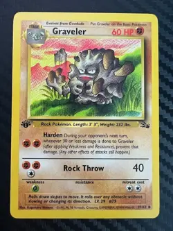 Pokemon TCG Graveler Fossil 37/62 Regular 1st Edition Uncommon NM - Image 1