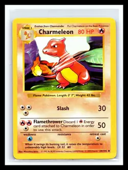 💥 Charmeleon 24/102 Base Set Shadowless Pokemon 1999 WOTC TCG Vintage Rare - Image 1