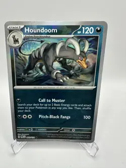 Pokemon TCG Houndoom MASTER BALL Prismatic Evolutions 063/131 Masterball Pattern - Image 1