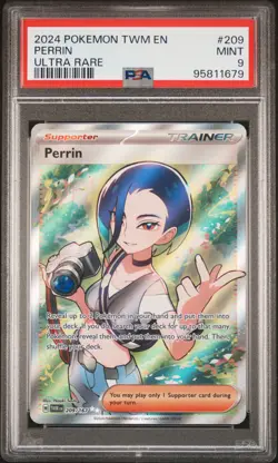 2024 POKEMON TWM EN-TWILIGHT MASQUERADE ULTRA RARE #209 PERRIN PSA 9 - Image 1