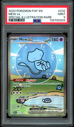 2024 POKEMON PAF EN-PALDEAN FATES SPECIAL ILLUSTRATION RARE #232 MEW EX PSA 9 - Image 1