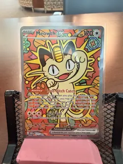 Meowth Ex Full Art SIR rare Pokemon TCG 121/088 Perfect Order Holo - Image 1