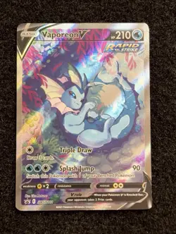 Pokemon Vaporeon V SWSH181 Sword & Shield Promo Rapid Strike Full Art Holo - Image 1