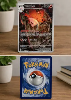 Pokemon Volcarona 100/086 Sv: Black Bolt Illustration Rare Holo 120 HP 70 - Image 1