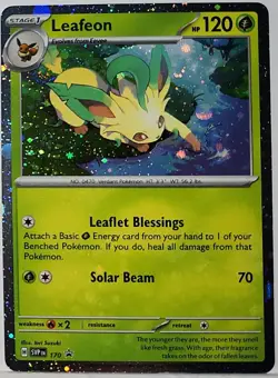 Fart Swirl 🌀 Leafeon 170 Cosmos Holo Heavily Bleed Error Rare Pokemon TCG ✨ - Image 3