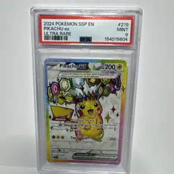 Pokemon TCG Pikachu EX 219/191 Full Art Ultra Rare Surging Sparks Mint PSA 9 - Image 1
