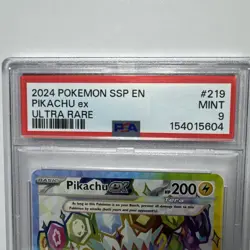 Pokemon TCG Pikachu EX 219/191 Full Art Ultra Rare Surging Sparks Mint PSA 9 - Image 2