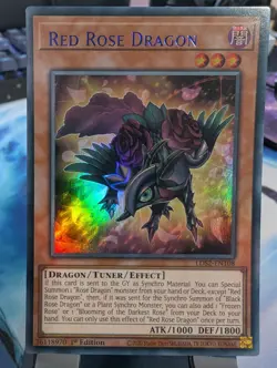 YuGiOh! Red Rose Dragon LDS2-EN108 Blue Ultra Rare 1st Ed - Image 1