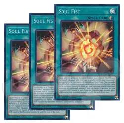 Yugioh - Soul Fist x 3 - 1st Edition Super Rare NM - Free Holo Card - Image 1