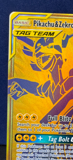 Pokemon Pikachu and Zekrom GX Tag Team Gold Full Art Promo Card SM248 - Image 2
