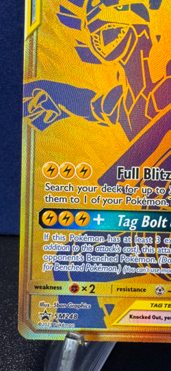 Pokemon Pikachu and Zekrom GX Tag Team Gold Full Art Promo Card SM248 - Image 4