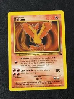 Moltres 27/62 Fossil Non-Holo Rare Vintage Pokemon Card TCG 27/62 - Image 1