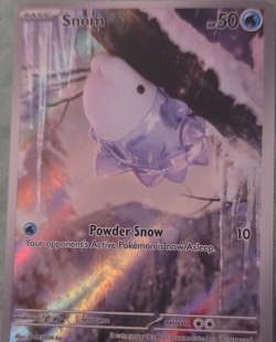 Pokemon TCG Snom Basic Water Pokemon Powder Snow HP50 10 Holo Card English - Image 1