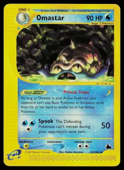 Pokemon Card - Omastar Skyridge 23/144 Rare - Image 1
