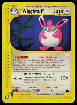 Pokemon Card - Wigglytuff Skyridge 34/144 Rare - Image 1