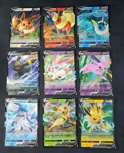 Eeveelutions V SWSH Promo 9 Card Complete Set Eevee Evolutions Pokemon - Image 1