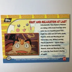 Pikachu’s Vacation #49 Pokemon Card TCG Topps TV Animation - Image 2