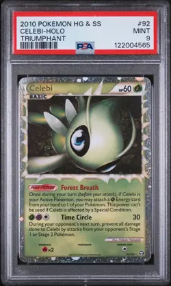 PSA 9 Celebi Prime 92/102 | Pokemon HeartGold SoulSilver HGSS Triumphant Card - Image 1