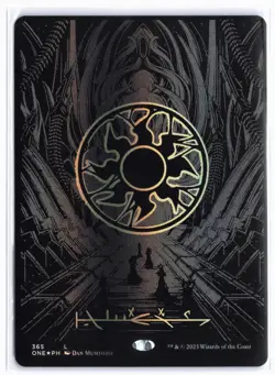 Plains (Phyrexian) - Full Art (Oil Slick Raised Foil) - Image 1