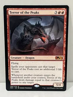 MTG Terror of the Peaks - M21 Core Set 2021 Mythic Rare Red Dragon Magic - NM - Image 1