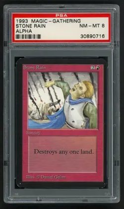 ***PSA 8 Alpha Stone Rain*** MTG Alpha Magic Kid Icarus - Image 1