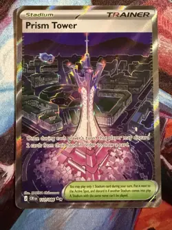 Prism Tower 111/086: Chaos Rising Stadium Reverse Holo Full Art. NM Pokemon - Image 1