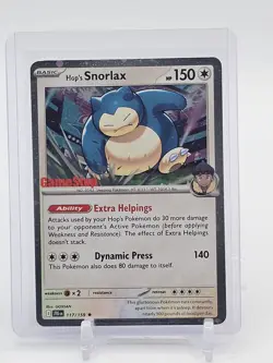 HOP'S SNORLAX 2025 POKEMON JOURNEY TOGETHER REV HOLO #117 GAMESTOP PROMO Q5677 - Image 1