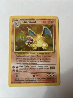 Pokemon Base Set Charizard 4/102 Heavily Played - Image 1