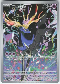 XERNEAS 091/086 SHINY RARE ME04: CHAOS RISING POKEMON NM - Image 1