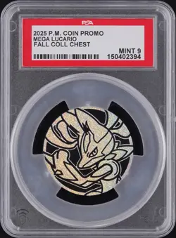 (PSA 9) Pokemon: Fall Collector Chest – Mega Lucario Coin [Promo] - Image 1