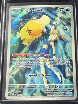 Pokemon Misty's Psyduck Full Art Holo Illustration Rare 193/182 Sv10 English - Image 1